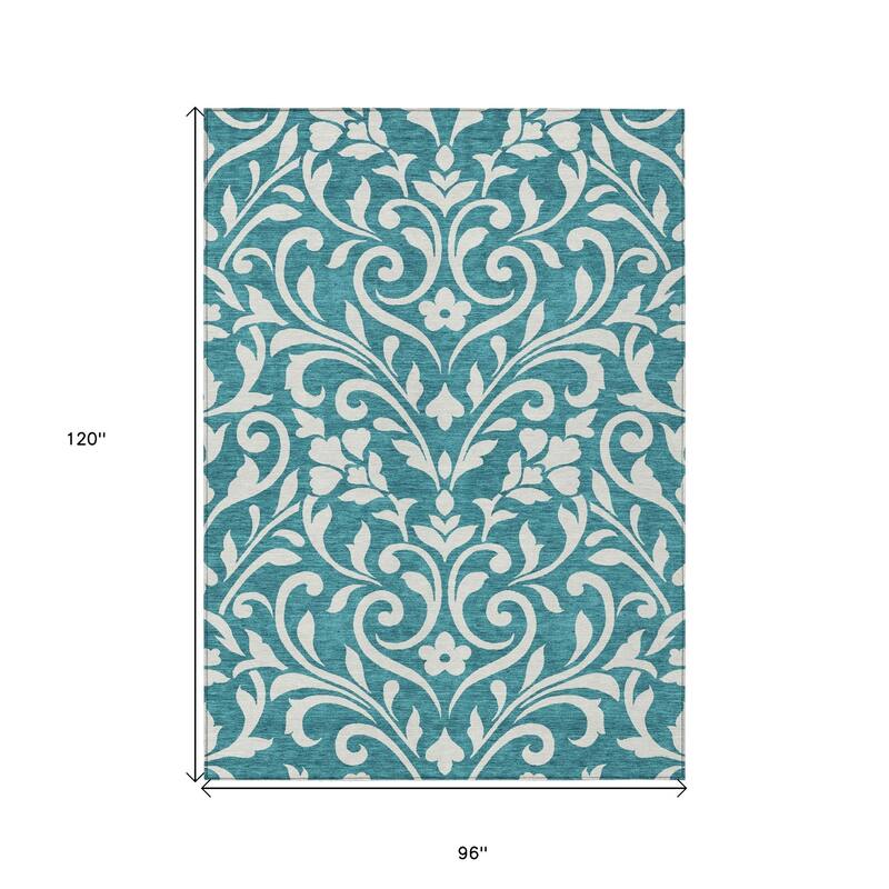 HomeRoots Floral Transitional Rectangle Outdoor Rug