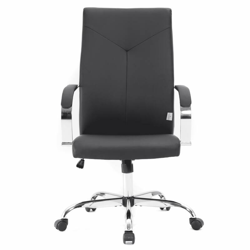 Sonora Ergonomic High Back Leather Office Chair with Lumbar Support, Adjustable Height, Tilt Lock, Chrome Frame & Swivel Casters