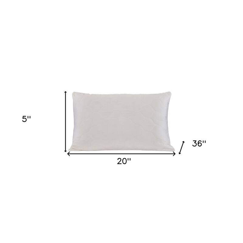 HomeRoots Cotton Latex Foam And Wool Hypoallergenic King Size Bed Pillow - Ivory