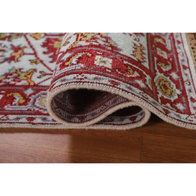 Light Blue Heriz Serapi Indian Rug Handmade Wool Carpet - 2'11"x 5'0"