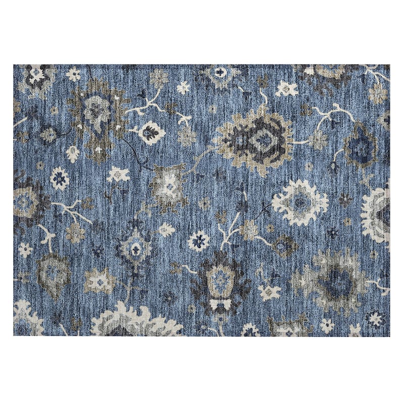 Machine Washable Indoor/ Outdoor Chantille Traditonal Kashan Rug