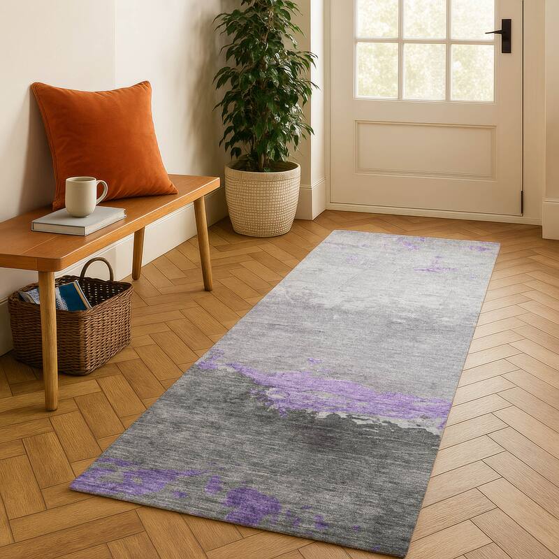 Premium Washable Super Soft Contemporary Ombre Mayfield Rug - Purple - 2'3" x 7'6"
