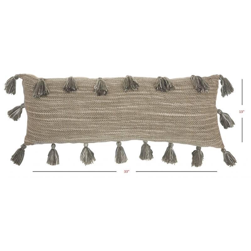 Off Tasseled Lumbar Pillow