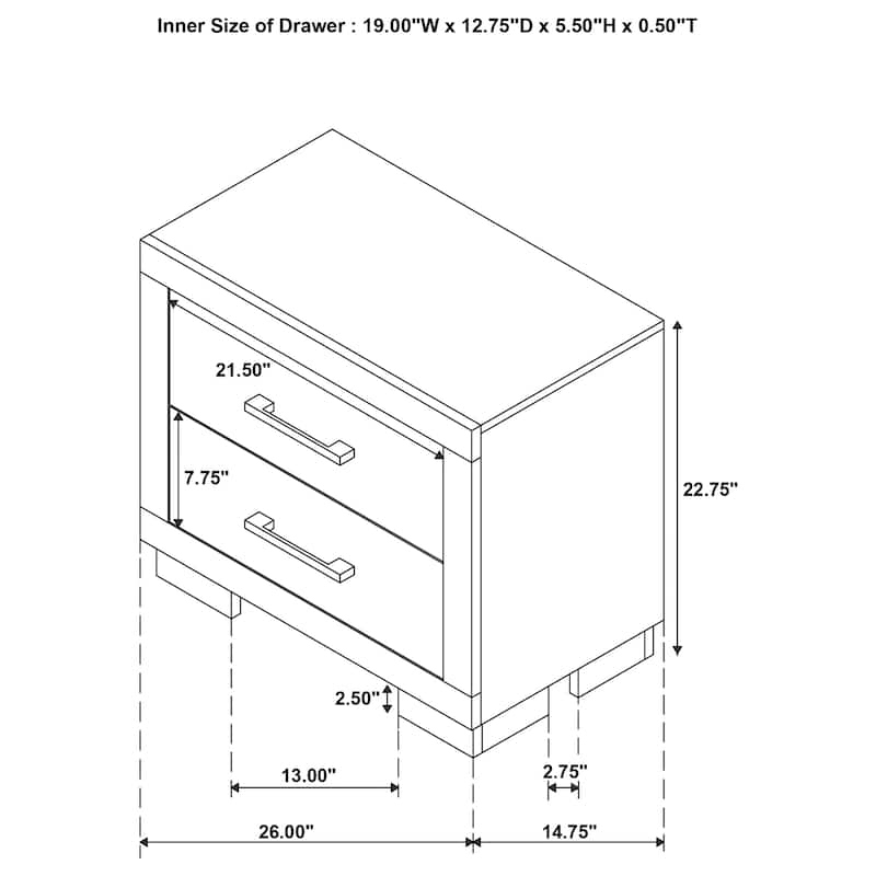 Jessica 5-piece Platform Bedroom Set with LED Light