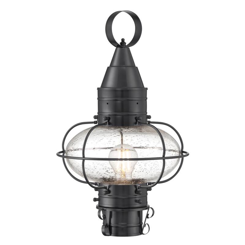 Elk Home Classic Onion Outdoor Post Light - Gun Metal with Seeded Glass