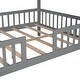 preview thumbnail 12 of 37, Playhouse Design Full Size Wood House Bed with Fence