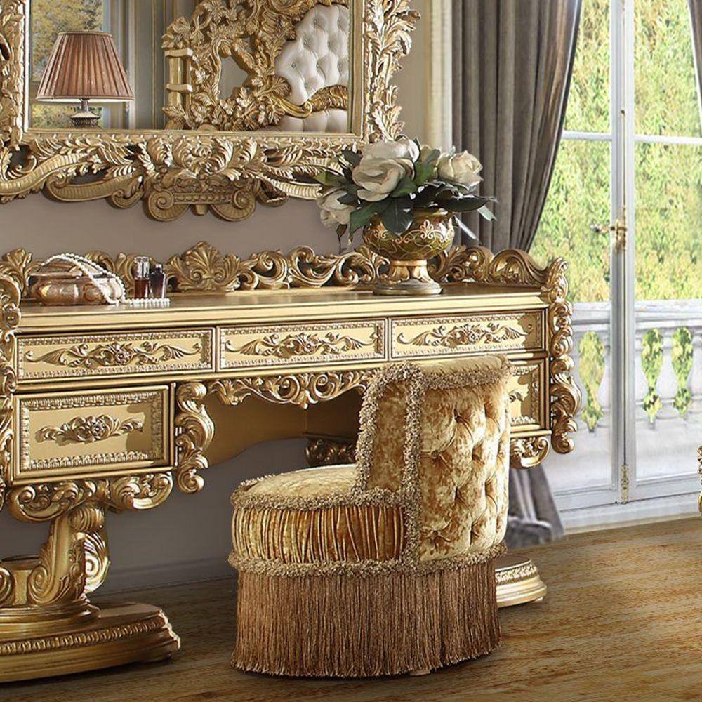 Acme Bernadette VANITY STOOL Gold Finish