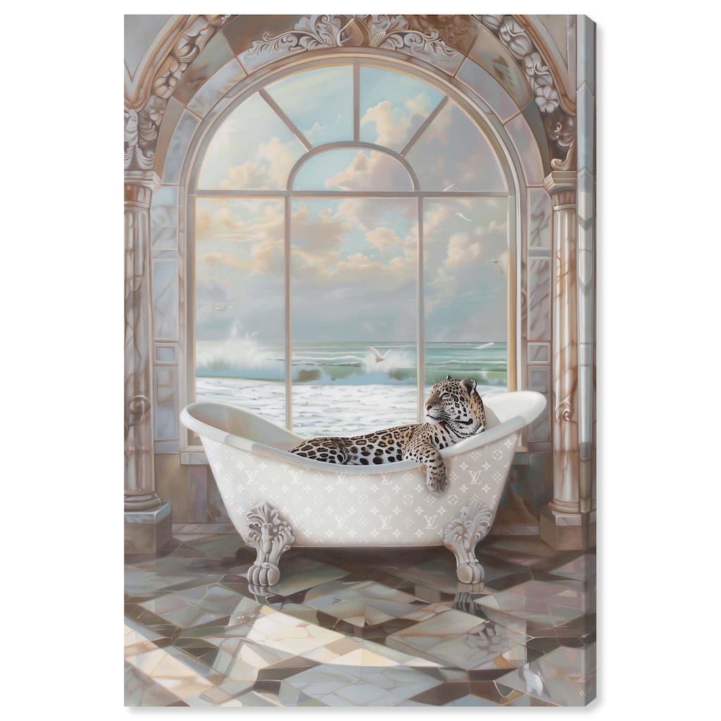 Jaguar Arch Bathroom Glam Canvas by Art Remedy, Gallery Wrapped