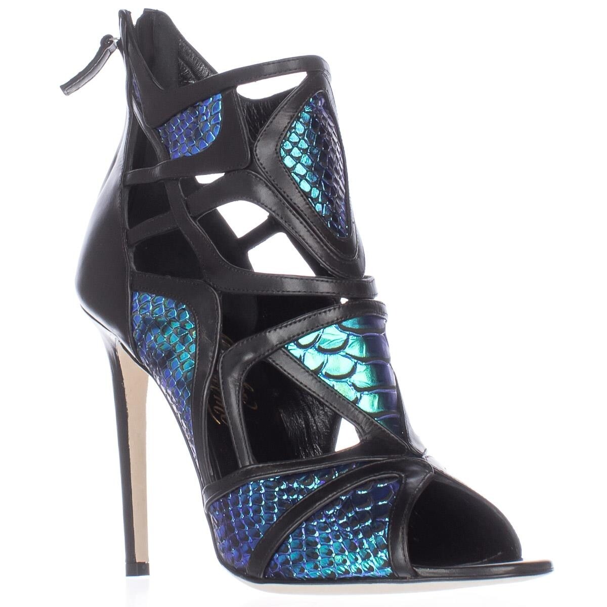 black and turquoise heels