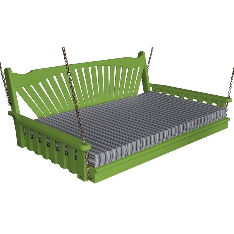 Pine 6' Fanback Swingbed - Lime Green