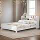 preview thumbnail 2 of 7, Full Platform Bed with LED, Storage Headboard & Guardrail