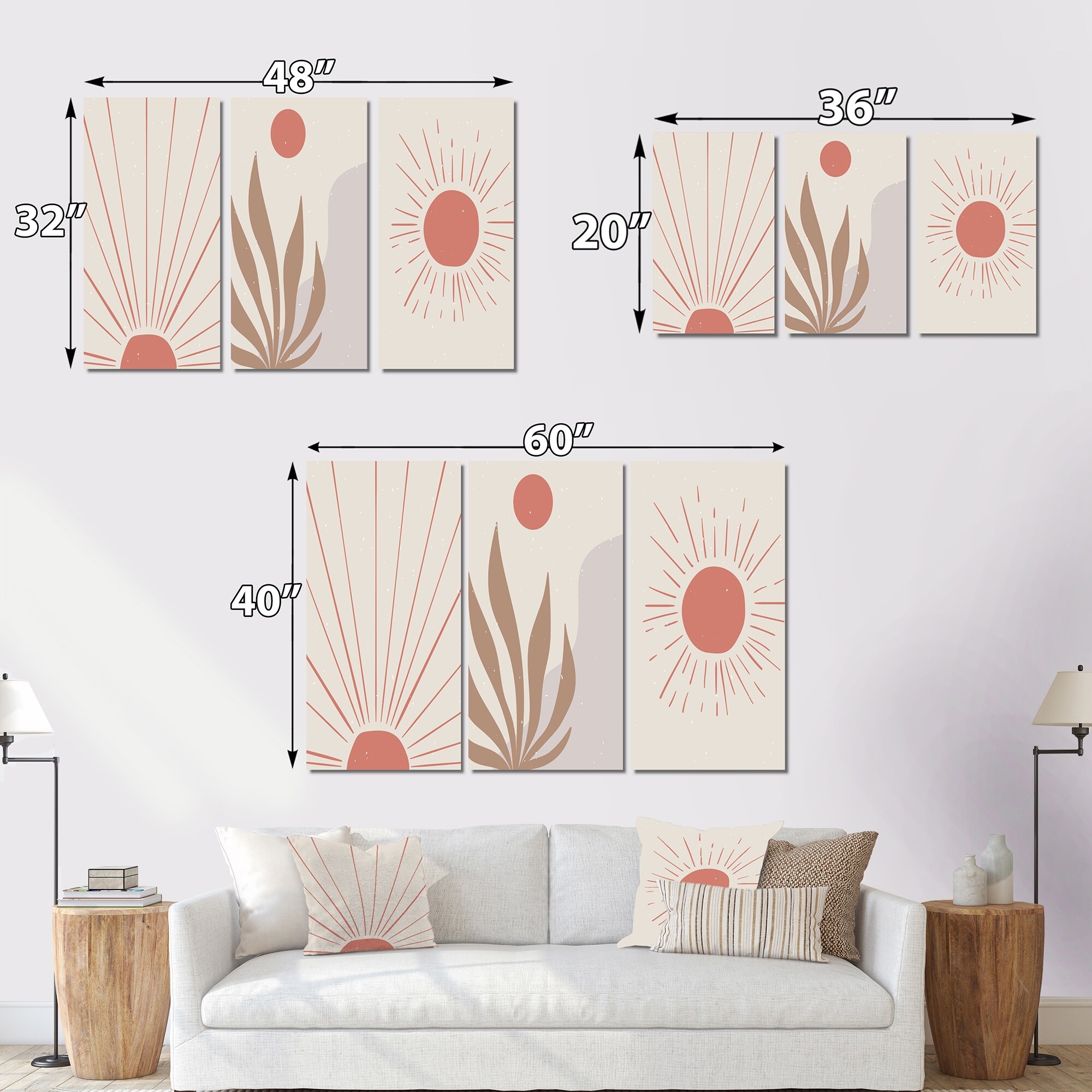 Designart Vintage Organic Shapes in Retro Colors IV - Mid-Century Modern Abstract Wall Art Print-image