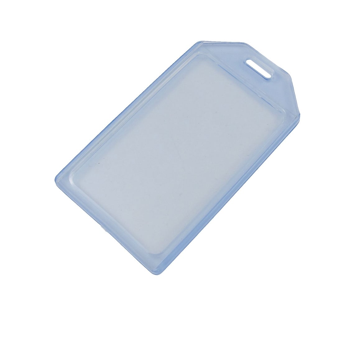 5 Pcs Blue Clear Vertical Design Strap Hole Business ID Card Badge Holder Pouch