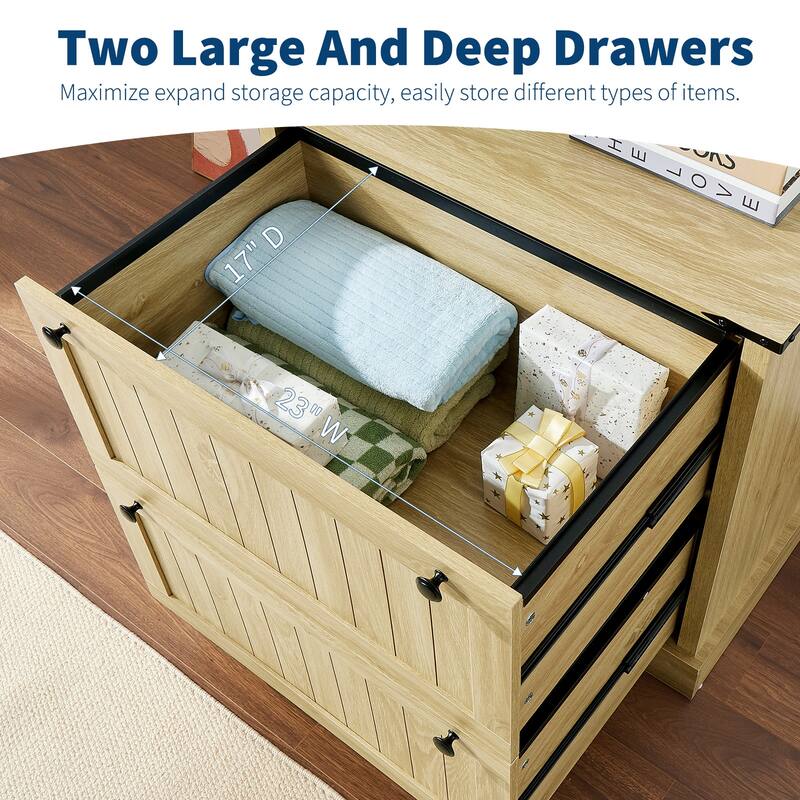 Farmhouse File Cabinets with 2 Drawers,30" File Cabinets with Hanging File Folders for Documents