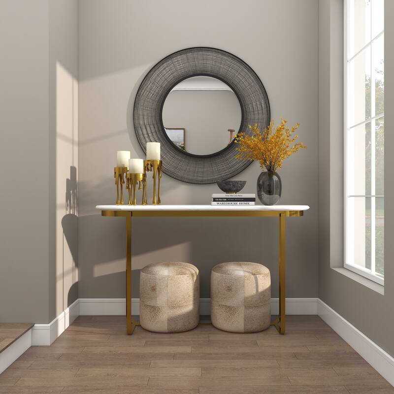 CosmoLiving by Cosmopolitan Silver, Gold or Black Aluminum Abstract Pillar Drip Candle Holder (Set of 3)