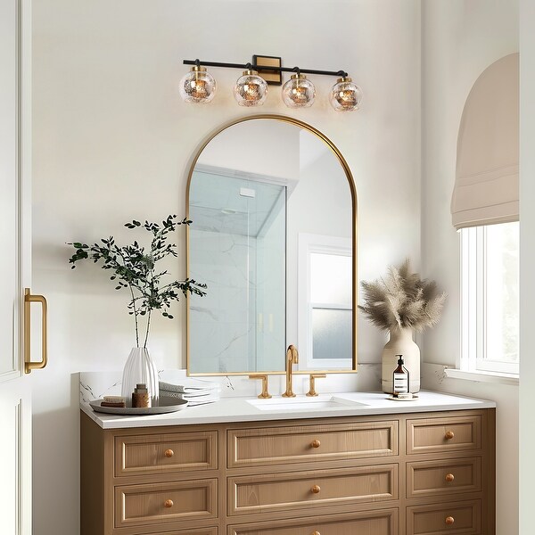 Modern 1 2 3 4 Light Black Gold Bathroom Vanity Lights Mercury Glass Wall Sconces On Sale Bed Bath Beyond 35429234