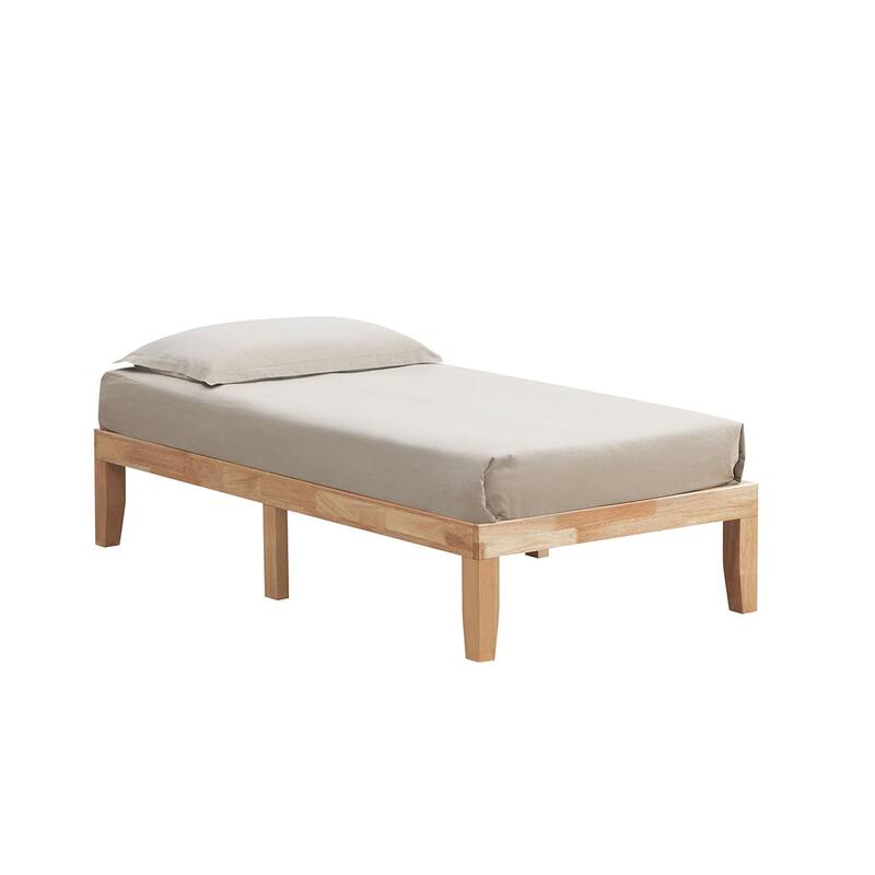 Gymax 14'' Twin Size Wooden Platform Bed Frame w/ Strong Slat Support