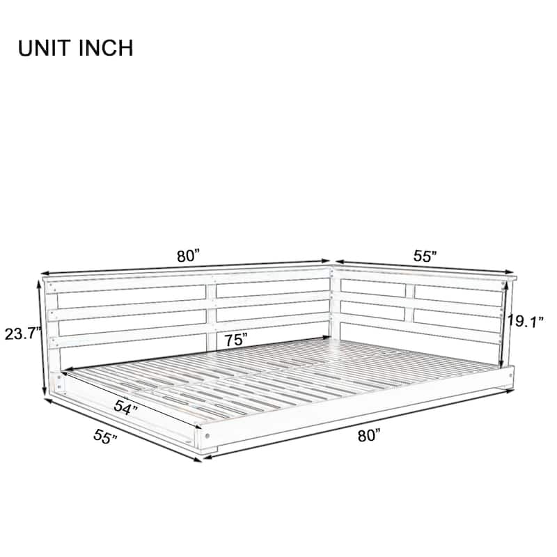 Acacia Wood Porch Swing Bed for Outdoor with Hemp Ropes - Full Size Patio Hanging Bed, 350lbs Capacity