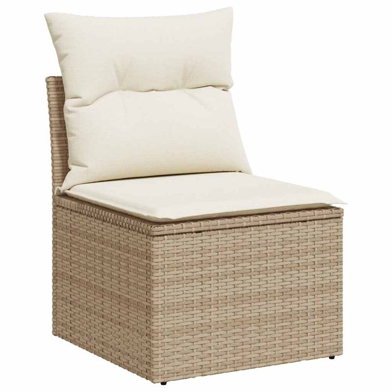 vidaXL Patio Sofa Set with Cushions Outdoor Conversation Furniture Poly Rattan