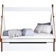 preview thumbnail 2 of 2, Modern Wood Twin Bed, House Shaped Bed Frame, Slat System, Brown, White
