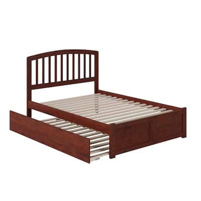 Nordic Haven Platform Bed with Trundle - Twin Size, Modern Design, Space Saving