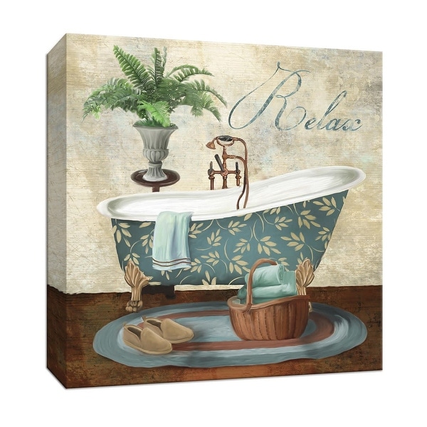 PTM Images 9-147631 PTM Canvas Collection 12" x 12" - "Bath Relax" Giclee Bathroom Art Print on Canvas