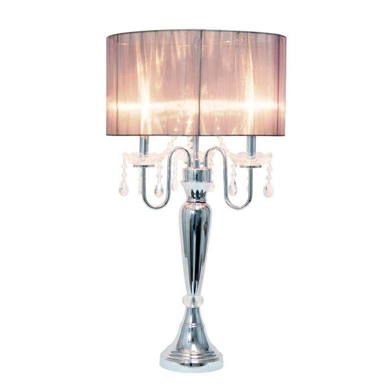 Lalia Home 31" Chrome Cascading Crystal Table Lamp - 31