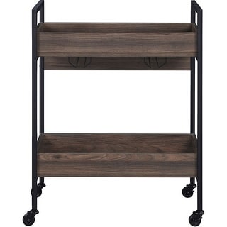 Jerrick - Serving Cart - Walnut & Black