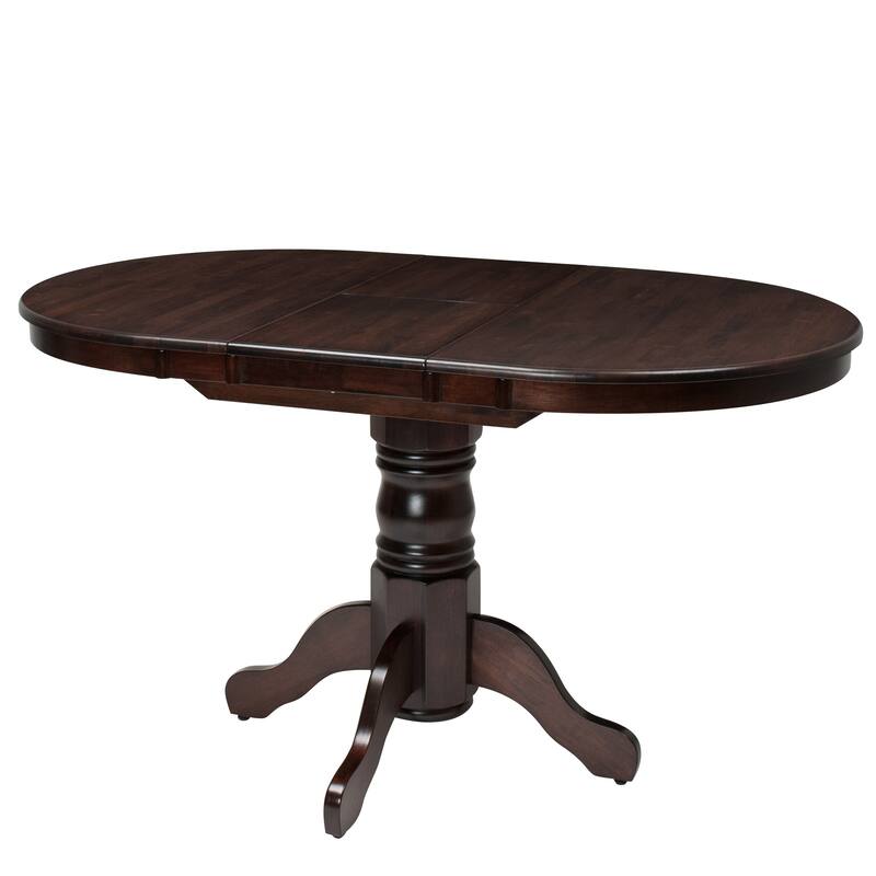 Dilon Extendable Oval Pedestal Dining Table, Brown - Cappuccino