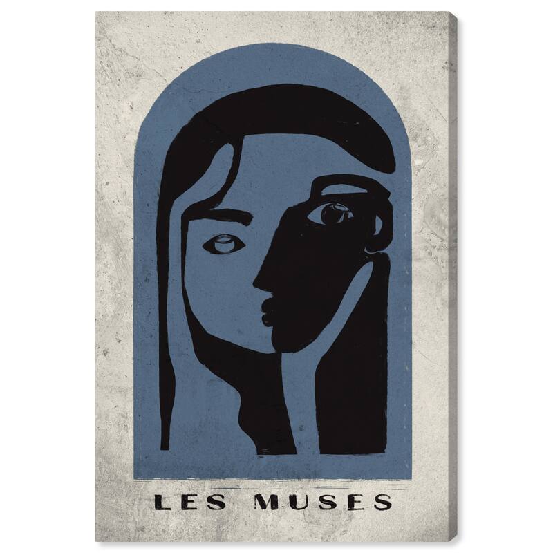 Wynwood Studio Fashion and Glam Les Muses Poster Blue and Modern & Contemporary Wall Art Canvas Print