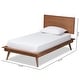 preview thumbnail 9 of 8, Karine Mid-Century Walnut Brown Finished Wood Twin Size Platform Bed