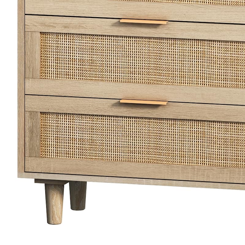 Modern 6-Drawers Rattan Storage Cabinet Rattan Drawer