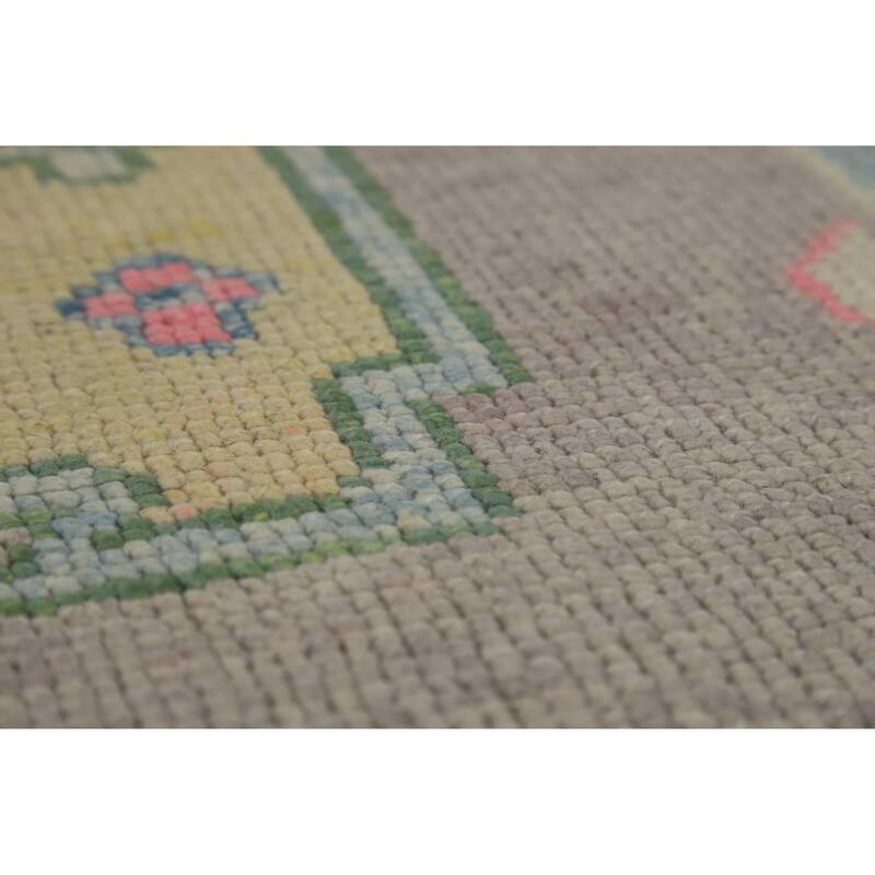 Hand Knotted Oriental 100% Wool Carpet Transitional All-Over Purples Oushak Area Rug - 10' 8'' X 8' 1''