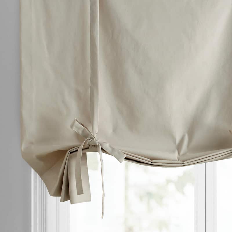 Exclusive Fabrics Solid Cotton Tie-Up Window Shade (1 Panel)