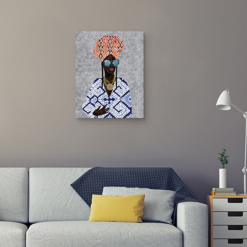 Dots Queen on Gray by Nikki Chu Canvas Art Print