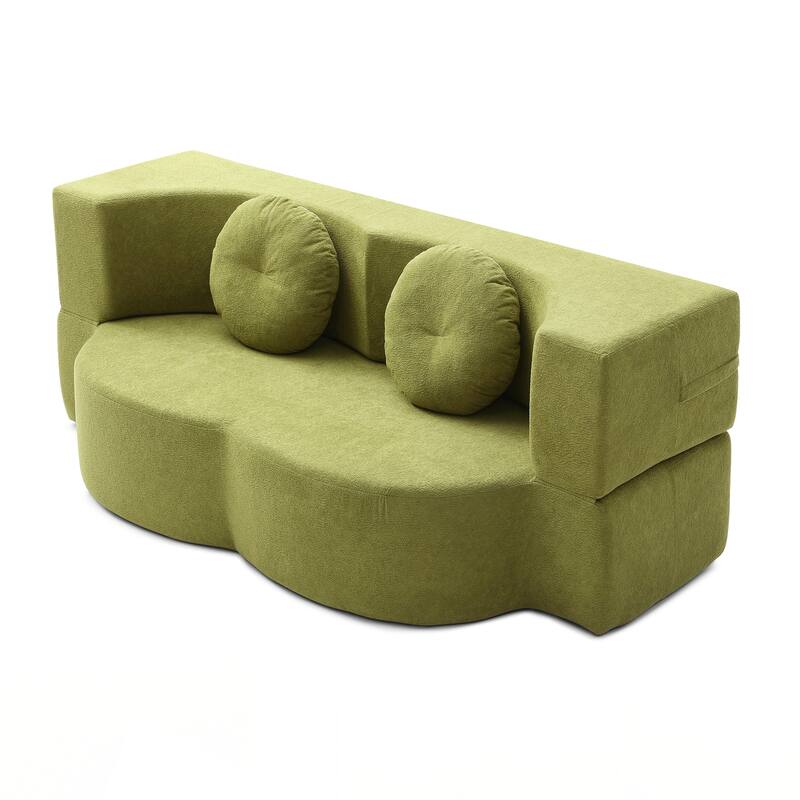 Folding Sofa Bed with Pillow, Floor & Futon Loveseat Couch
