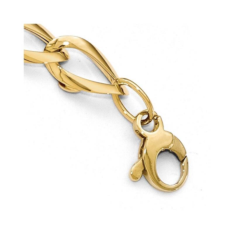 Curata 14k Two Tone Gold Polished Fancy Link Bracelet 7.5 Inch