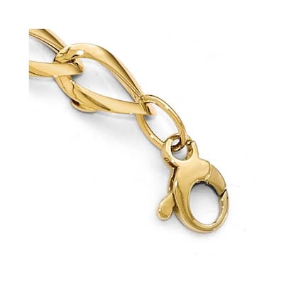 Curata 14k Two Tone Gold Polished Fancy Link Bracelet 7.5 Inch