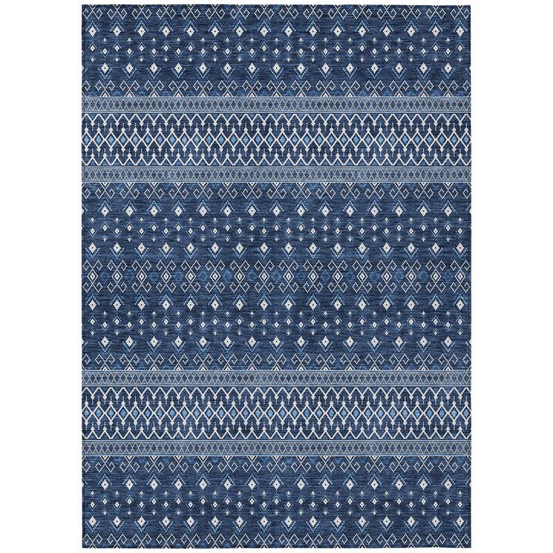 Machine Washable Indoor/ Outdoor Chantille Boho Morrocan Rug