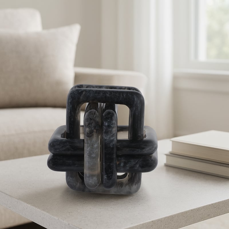 Modern Resin Decorative Object Knot Sleek and Stylish Accent Piece - 6" x 6" x 6"