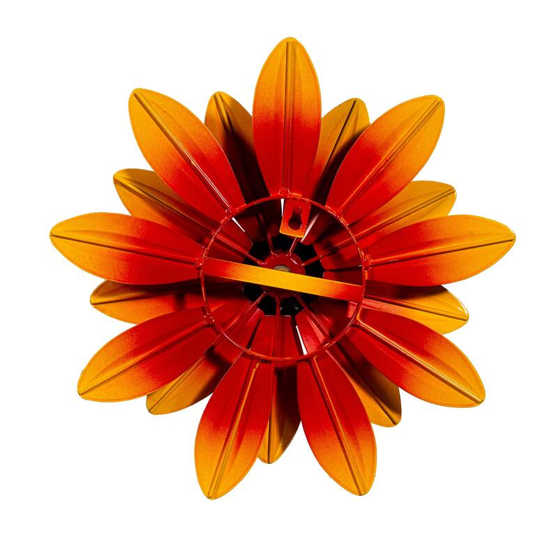 13" Metal Red Sunflower Wall Spinner