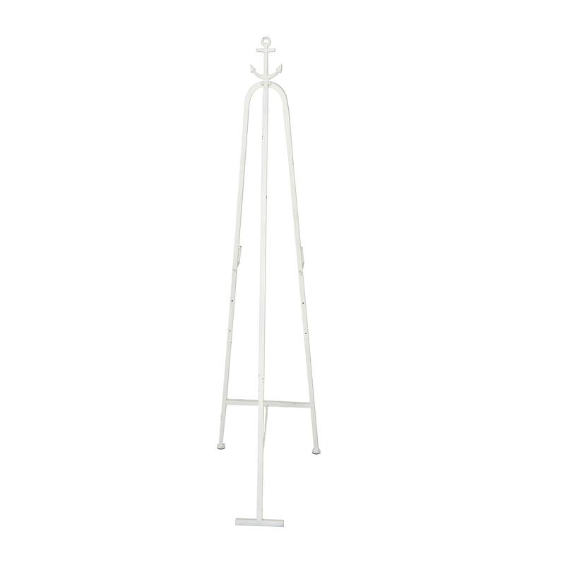 White Metal Tall Adjustable Display Stand 3 Tier Anchor Easel with Foldable Stand and Chain Support
