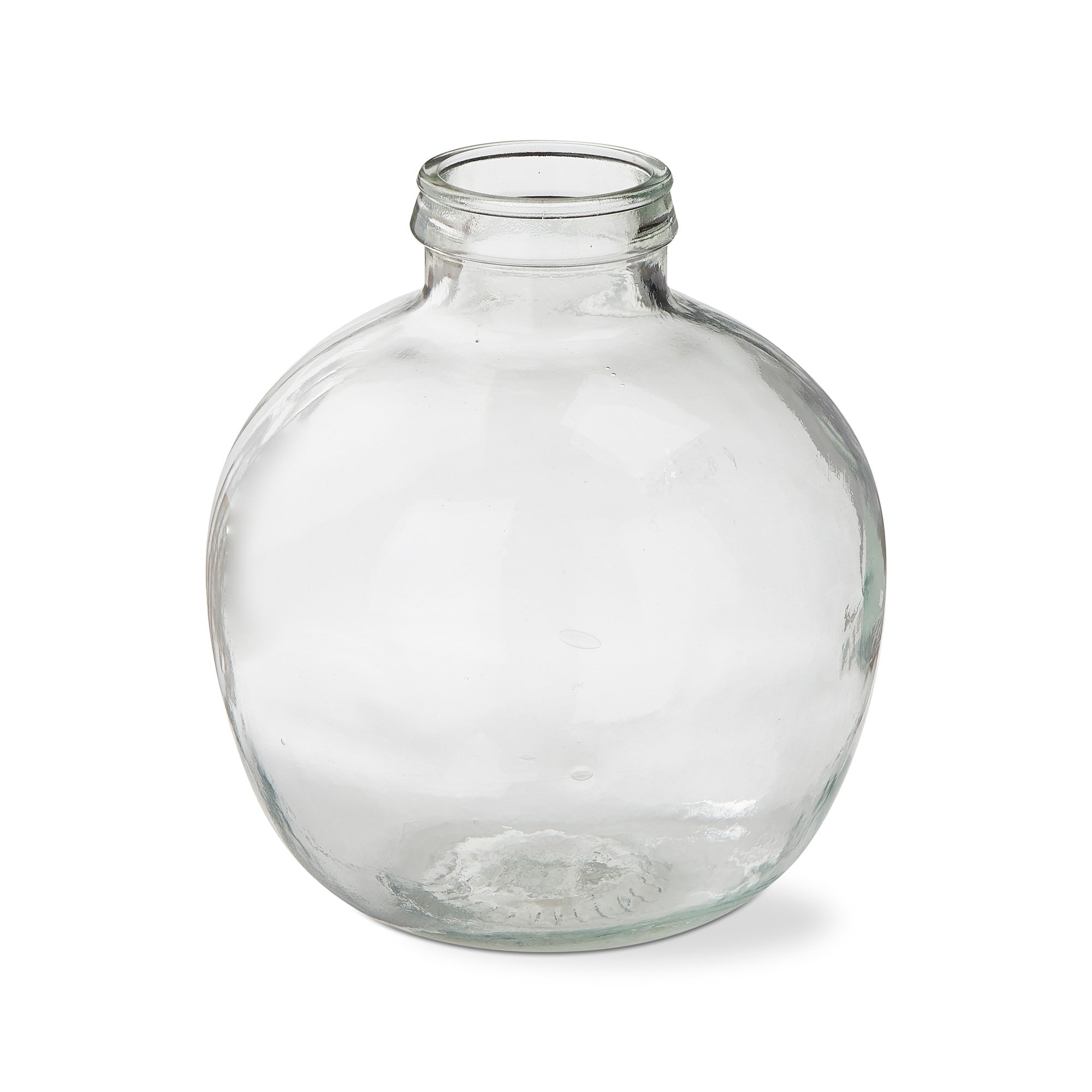 Decorative Jar Vase Clear Recycled Glass Large Size 12.6 Diameter x 13.8 H, inch.