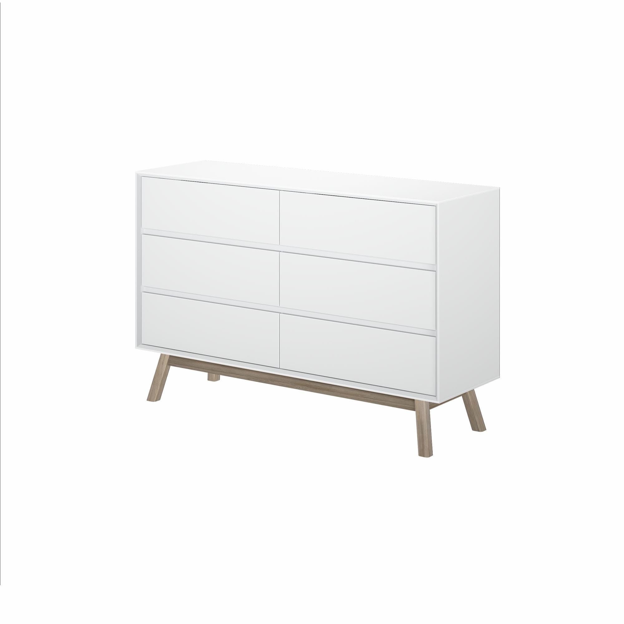 Mid-Century Modern 6-Drawer Solid Wood Dresser