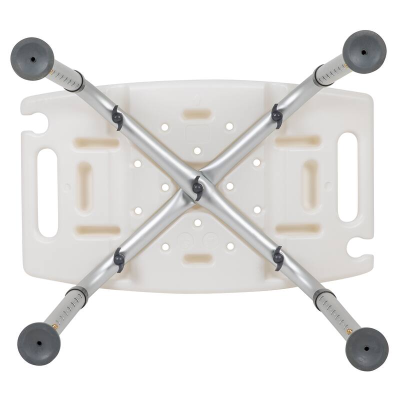 Tool-Free 300 Lb. Capacity, Adjustable Bath & Shower Chair w/Non-slip Feet - 17"D x 19"W x 14.5" - 21.5"H