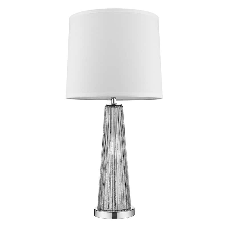 29-Inch Glass Buffet Lamp with Empire Fabric Shade for Living Room