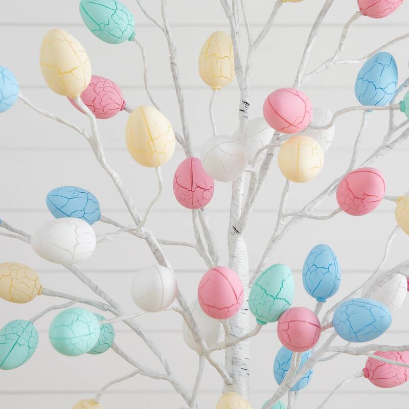 6-ft Pre-Lit Artificial Easter Twig Tree with 96 Egg Shaped LED