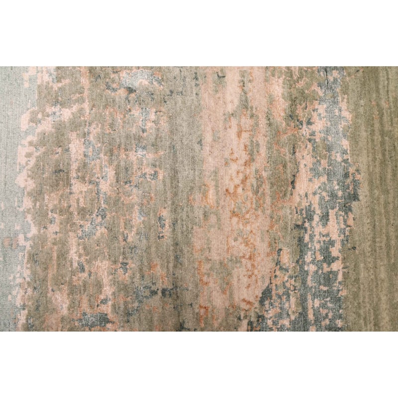 ECARPETGALLERY Hand-knotted Legacy Green Silk, Wool Rug - 2'5 x 11'11