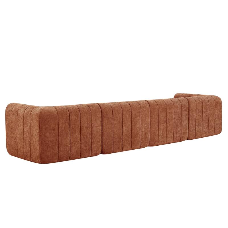 145.5" Modular Sofa Couch, Modern Sectional Sofa for Living Room, Polyester Upholstered Cloud Couch with Deep Seat