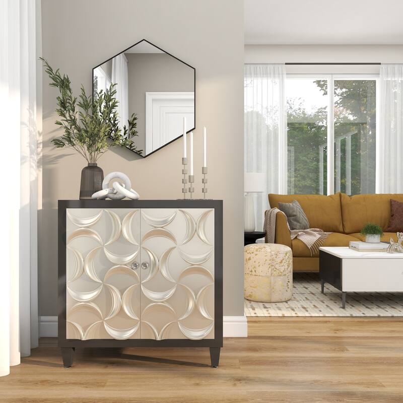 Contemporary Hexagon Wood Wall Mirror - Multiple Finishes and Sizes